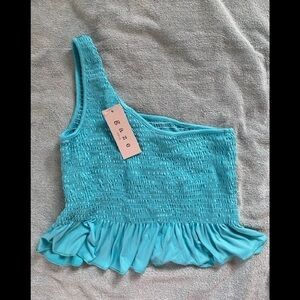 NWT Gaze One Shoulder Cut out Crop Top - Large